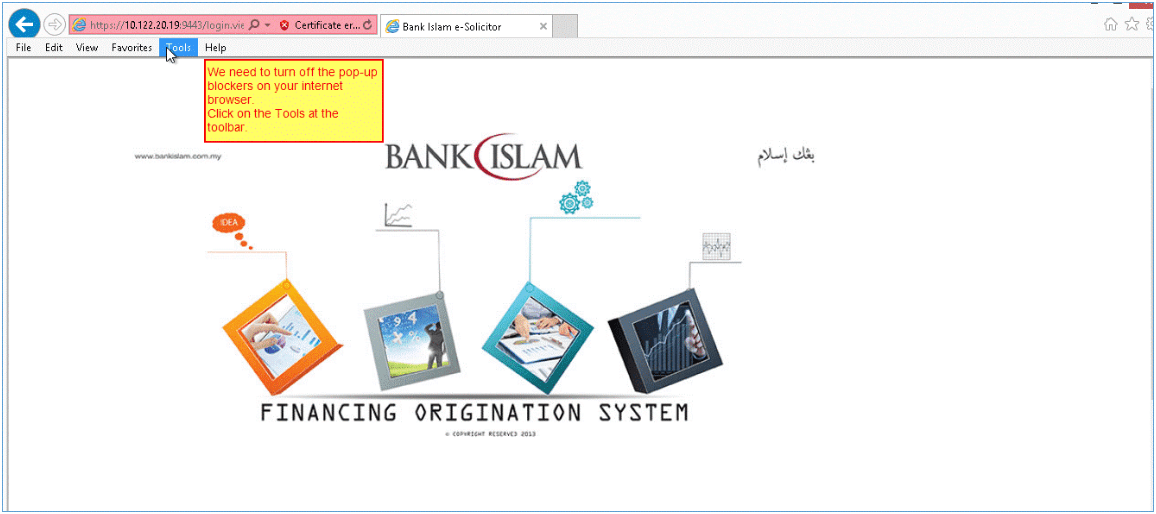 Bank Islam FOS-Guidance : Turning Off Pop-up Blocker