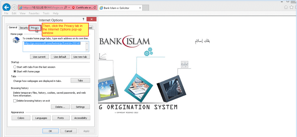 Bank Islam FOS-Guidance : Turning Off Pop-up Blocker